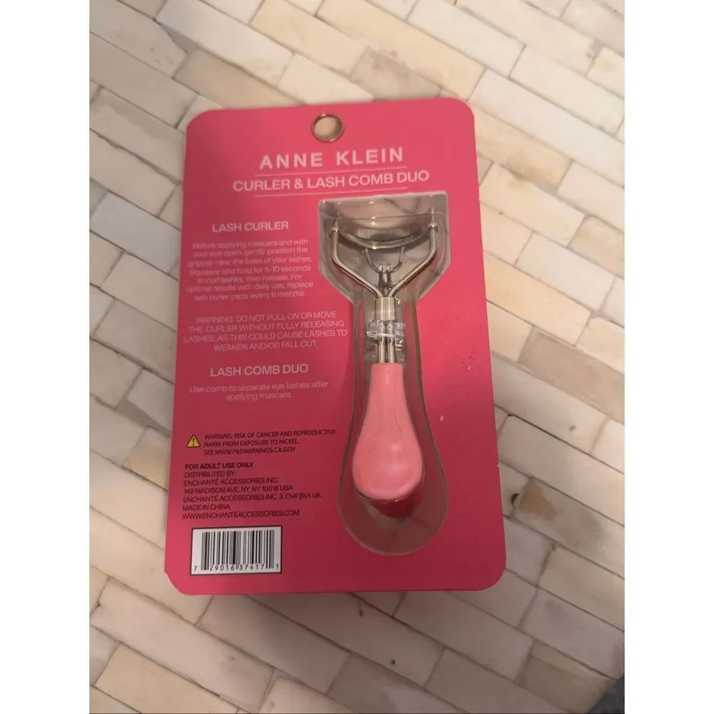 Anne Klein Eyelash Curler and Lash Comb Duo Makeup Grooming Set New in Pack